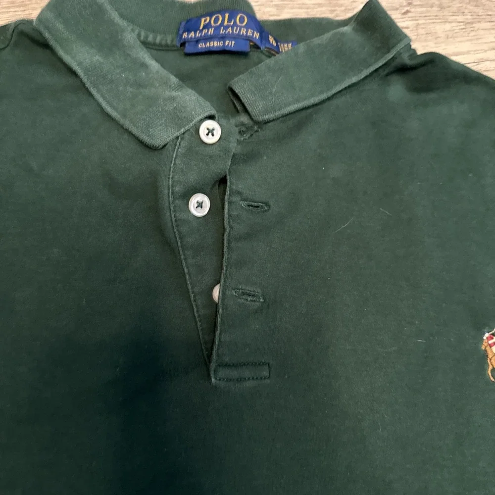 Dark Green  men's classic fit polo Ralph Lauren small horse‎ Short Sleeve
